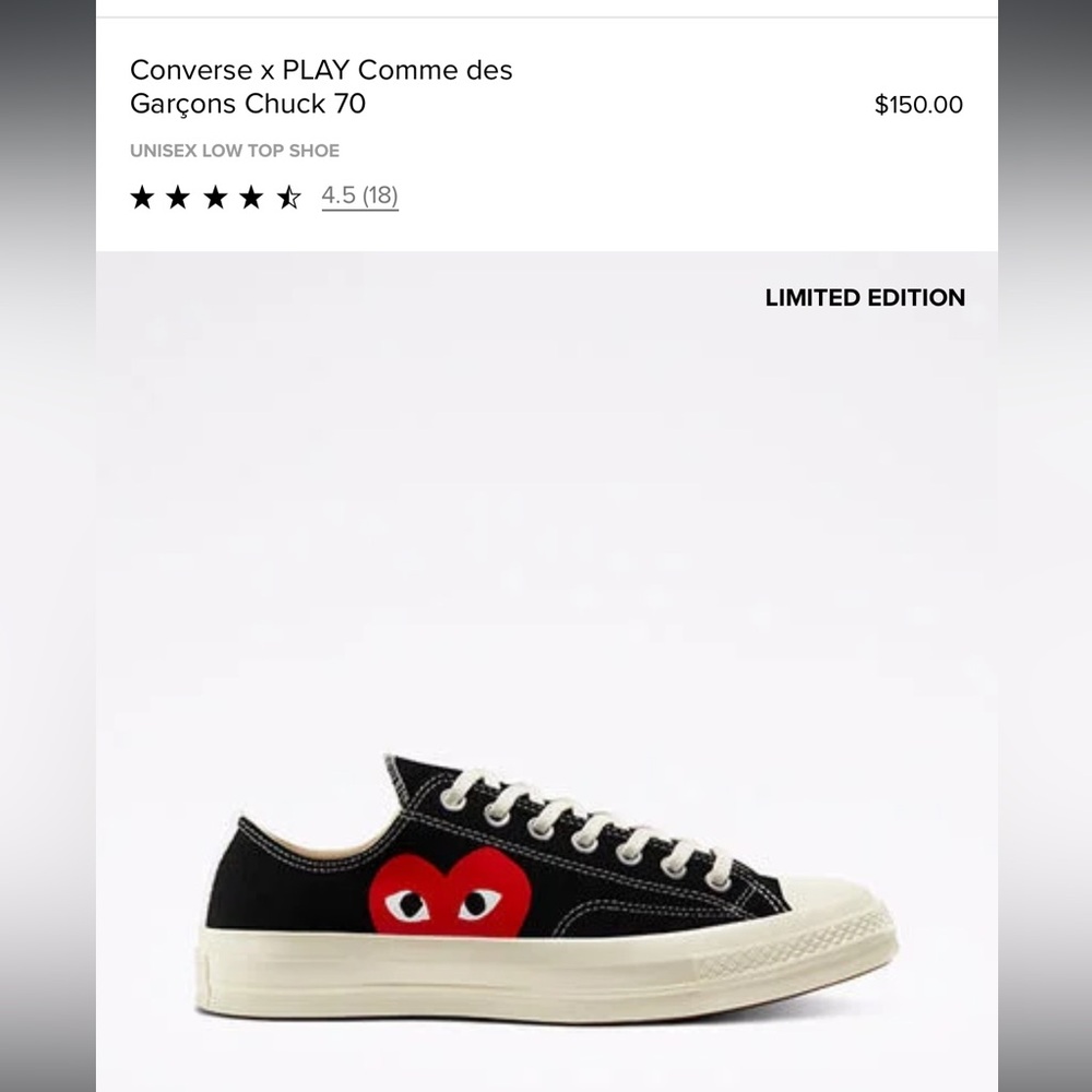 MENS COMME DES GARCONS CONVERSE